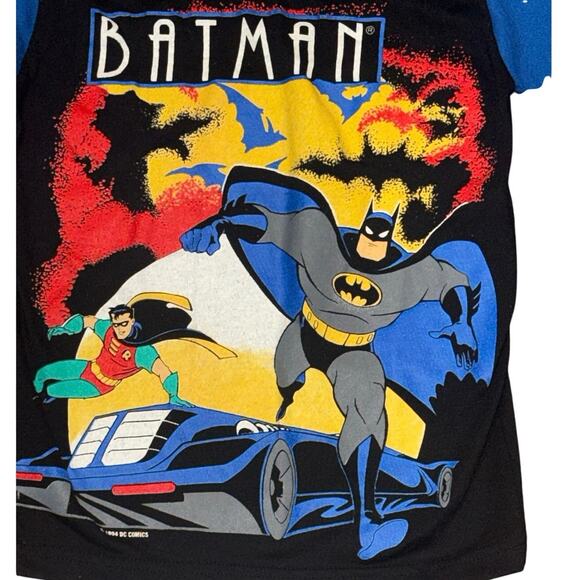 Vintage 1994 Batman DC Comics Toddler 4T/5T Long Sleeve PJ Top Graphic GUC USA - Picture 10 of 13